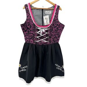 Edelweiss Creek Dirndl Dress Floral Lace Trim‎ Bavarian Oktoberfest Costume 18